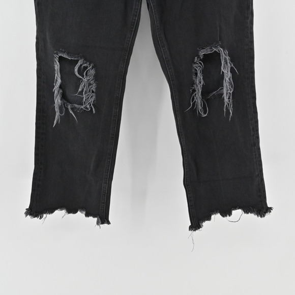 Free People Womens Maggie Mid Rise Straight Leg Jeans Size 30 Black We The Free - Picture 11 of 13